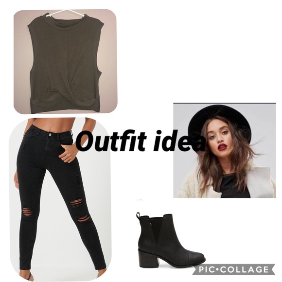 Army green twist front crop too - Picture 4 of 4